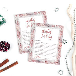 ピンクの雪の赤ちゃんシャワーの願いベビーカード