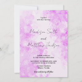 ピンクの雪の雲結婚式招待状 招待状