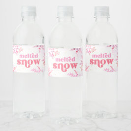 ピンクの雪水瓶ラベル ペットボトルラベル