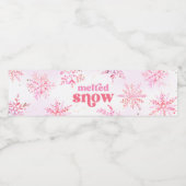 ピンクの雪水瓶ラベル ペットボトルラベル (シングルラベル)