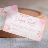 ピンクの雪片おむつラッフルガール赤ちゃんシャワー エンクロージャーカード