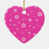 ピンクの雪片との虹のユニコーン セラミックオーナメント (裏面)