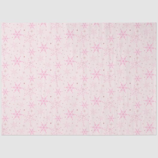 ピンクの雪片ピンクのクリスマス 薄葉紙 (正面)