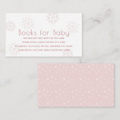 ピンクの雪片ベビーシャワーブックベビーエンクロス エンクロージャーカード (正面/裏面)