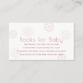 ピンクの雪片ベビーシャワーブックベビーエンクロス エンクロージャーカード (正面)