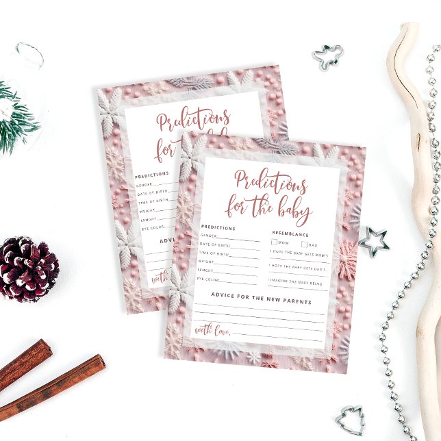 ピンクの雪片ベビーシャワー予測とアドバイス (クリエイターアップロード済み)