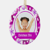 ピンクの雪片2の写真は個人化なります セラミックオーナメント (右)