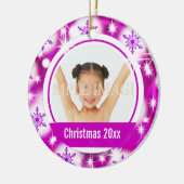 ピンクの雪片2の写真は個人化なります セラミックオーナメント (左)