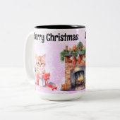 ピンクの雪 ツートーンマグカップ (正面左)