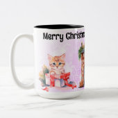 ピンクの雪 ツートーンマグカップ (左)