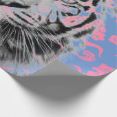 ピンクの雲で包んだギフト用日本の虎 ラッピングペーパー (角)