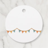 ピンクの雲で楽しいバニーの熱気球 フェイバータグ (裏面)