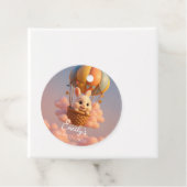 ピンクの雲で楽しいバニーの熱気球 フェイバータグ (インサイチュ)