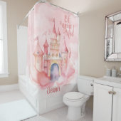 ピンクの雲に美しい宮殿をカスタマイズ シャワーカーテン (インサイチュ)