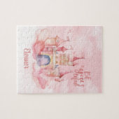 ピンクの雲に美しい宮殿をカスタマイズ ジグソーパズル (横)