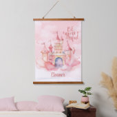 ピンクの雲に美しい宮殿をカスタマイズ 吊り下げ型タペストリー (寝室)