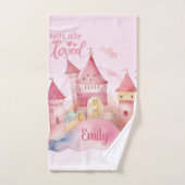 ピンクの雲の上で愛される宮殿 バスタオルセット (ハンドタオル)