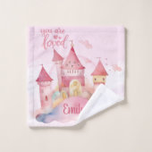 ピンクの雲の上で愛される宮殿 バスタオルセット (ウォッシュタオル)