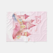 ピンクの雲の上で愛される宮殿 フリースブランケット (正面(横))