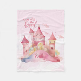 ピンクの雲の上で愛される宮殿 フリースブランケット