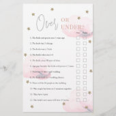 ピンクの雲の上または下のブライダルシャワーゲーム (正面)