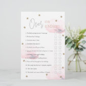 ピンクの雲の上または下のブライダルシャワーゲーム (スタンド正面)