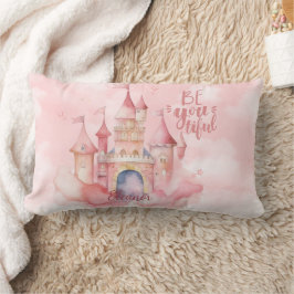 ピンクの雲の中の美しい宮殿 ランバークッション