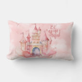 ピンクの雲の中の美しい宮殿 ランバークッション (正面)