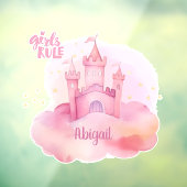 ピンクの雲の水色の女の子のルールパレス ウィンドウサイン (シート3)