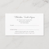 ピンクの雲の目まぶしメイクアップアーティスト 紹介カード (裏面)