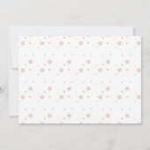 ピンクの雲の輝く星の写真1番目の誕生日 招待状 (裏面)