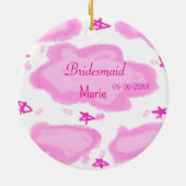 ピンクの雲パステル星の花嫁ガーリーモダン セラミックオーナメント (裏面)