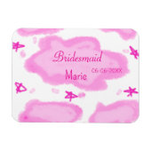 ピンクの雲パステル星の花嫁ガーリーモダン マグネット (横)