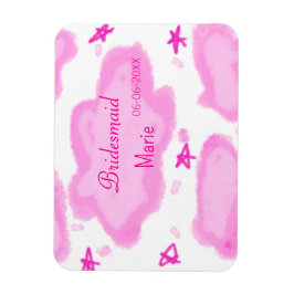 ピンクの雲パステル星の花嫁ガーリーモダン マグネット