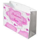 ピンクの雲パステル星の花嫁ガーリーモダン ラージペーパーバッグ (裏面アングル)