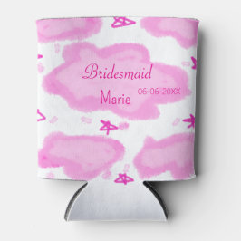 ピンクの雲パステル星の花嫁ガーリーモダン 缶クーラー