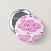 ピンクの雲パステル星の花嫁ガーリーモダン 缶バッジ (正面&裏面)