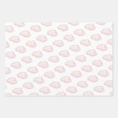 ピンクの雲9テディベアの女の子の赤ちゃんシャワー ラッピングペーパーシート (正面2)