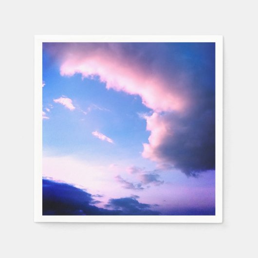ピンクの雲 スタンダードカクテルナプキン (正面)