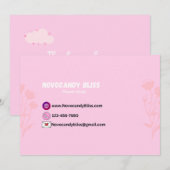 ピンクの雲 ハート ありがとうカード 小規模事業者 招待状 (正面/裏面)