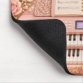 ピンクの電子オルガン音楽教師用マウスパッド マウスパッド (コーナー)