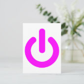 ピンクの電源オンスイッチ ポストカード (スタンド正面)