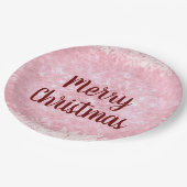ピンクの霜のメリークリスマス ペーパープレート (アングル)