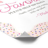 ピンクの霜の付いた動物のクッキーふりかけ好意サイン ポスター (角)