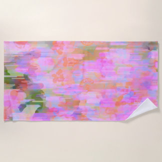 ピンクの霞 ビーチタオル