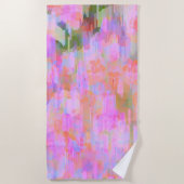 ピンクの霞 ビーチタオル (正面)