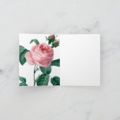 ピンクの霧のばら色の結婚式は感謝していしています サンキューカード (内部)