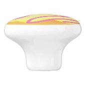 ピンクの霧雨とバニラフロストドーナツ セラミックノブ (側面)