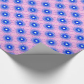 ピンクの青いタンポポのトップス紙 ラッピングペーパー (角)