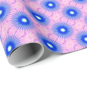 ピンクの青いタンポポのトップス紙 ラッピングペーパー (ロールコーナー)